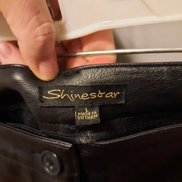 Faux Vegan Leather Flared Trousers - Picture 3 of 4